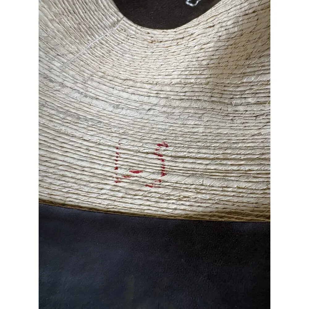 Justin Bent Rail Straw Cowboy Hat 7 1/2 Natural Western Horsehair Band Cowboy